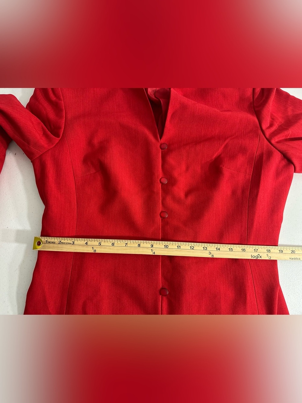 NEW NYP Suits Size 18 Women’s Red Lined Blazer And Skirt Suit Set Button Up - Picture 13 of 16